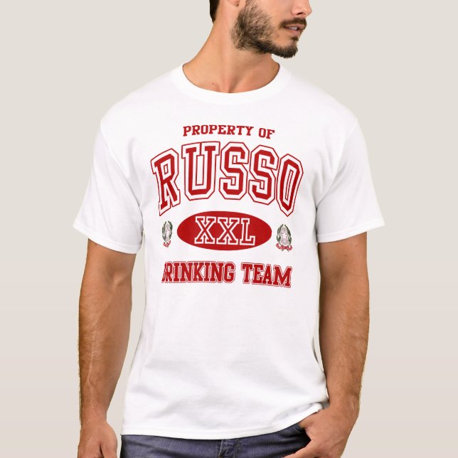 Camisa italiana da equipe t do bebendo de Russo (Frente)