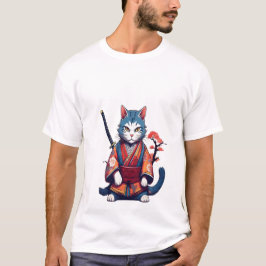 Camisa Japonesa Samurai Gato Ninja Guerreiro