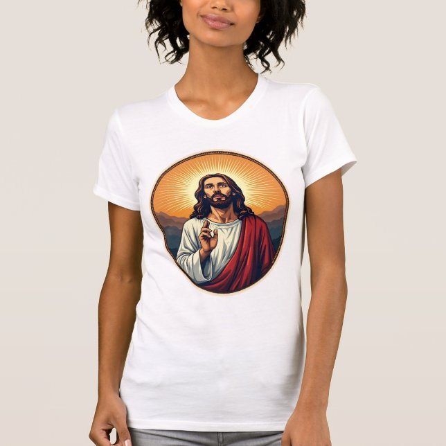 Camisa Jesus Dawn Crest Vintage Engraving (Frente)
