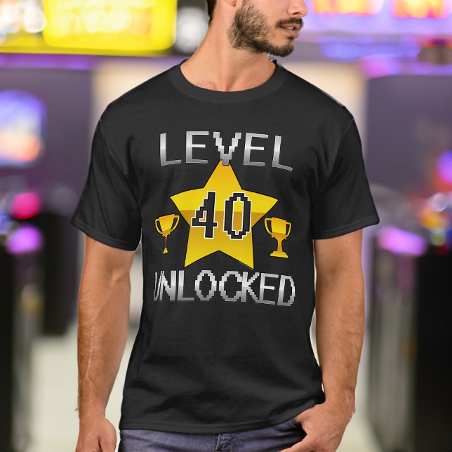 Camisa Jogadora do Nível 40 Desbloqueada Retroativ (level 40 unlocked 40th birthday t-shirt for men
)