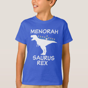 Camisa judaica de Menorah Saurus Rex Hanukkah