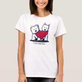 Camisa KiniArt Westie Heart Duo