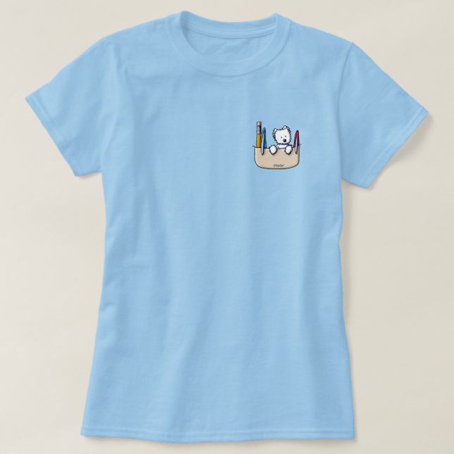 Camisa KiniArt Westie Pocket Guard (Frente do Design)