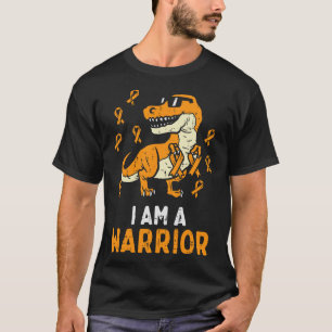 Camisa Laranja TRex Eu Sou Um Guerreiro Leucemia