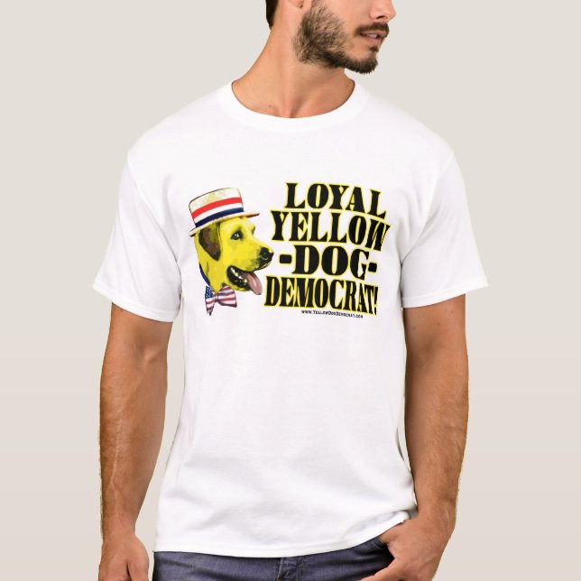 Camisa leal de Democrata do cão amarelo (Frente)