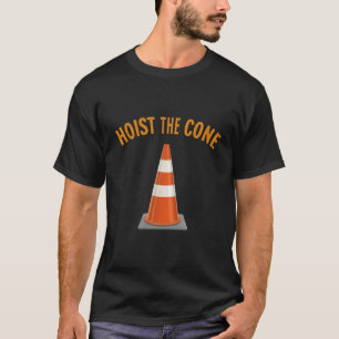 Camisa legal de trabalho na estrada Içar o Cone, e