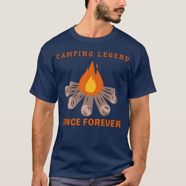 camisa lendária de camping desde sempre retro (Frente)