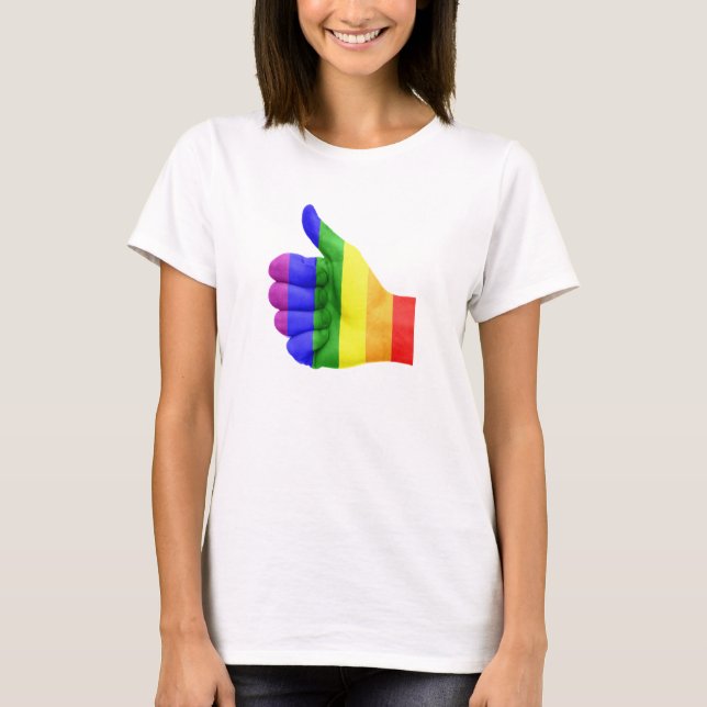 Camisa lésbica alegre do arco-íris do orgulho do (Frente)