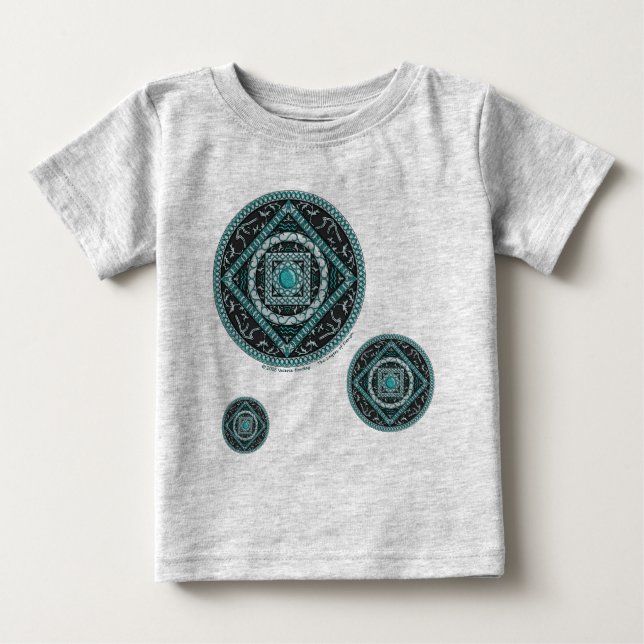 Camisa Leve Aquarius Mandala para Crianças e Bebês (Frente)