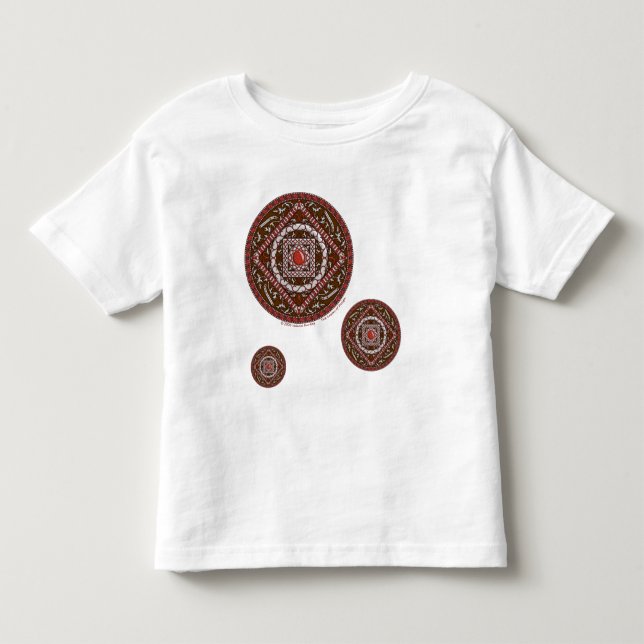 Camisa Leve Aries Mandala para Crianças e Bebés (Frente)