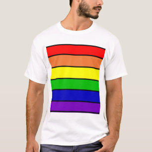 Camisa LGBT Gay/Queer Cores do Arco-Íris