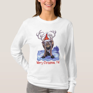 Camisa longa da Capa da rena do Natal