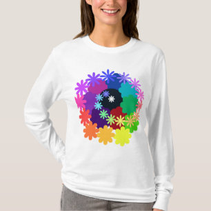 Camisa longa da Capa das flores psicadélicos