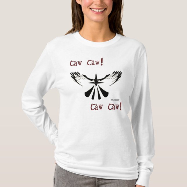 Camisa longa da Capa das senhoras do Caw do Caw (Frente)