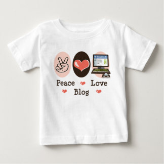 Camisa longa da Capa T do bebê do blogue do amor