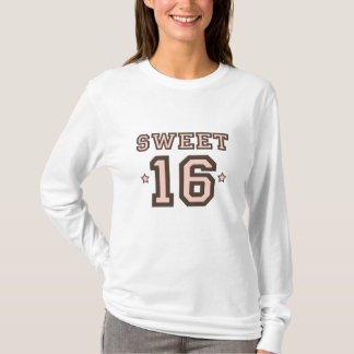 Camisa longa da Capa T do doce dezesseis