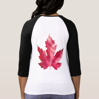 Camisa longa da luva das mulheres de Canadá