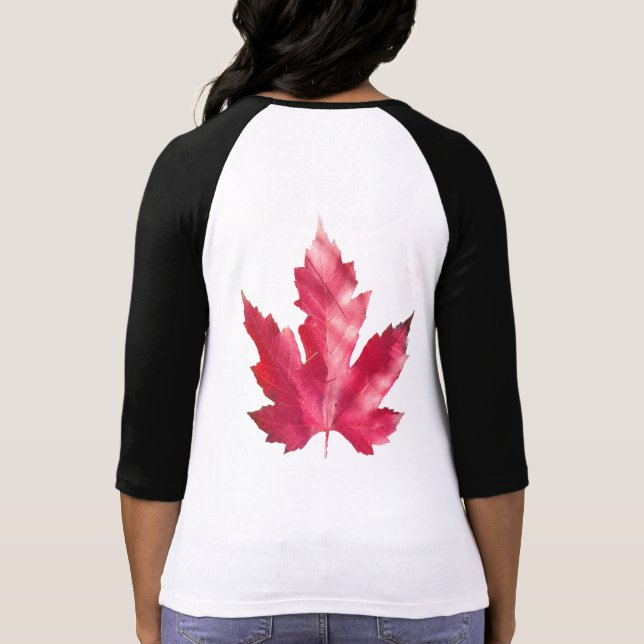 Camisa longa da luva das mulheres de Canadá (Verso)