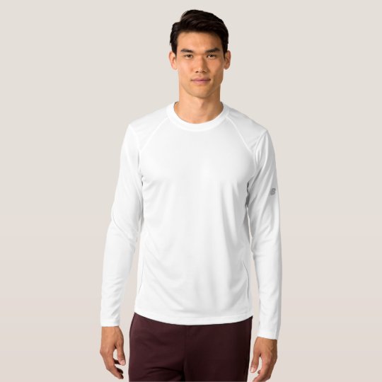 Camiseta de mangas compridas masculina da New Balance, Branco