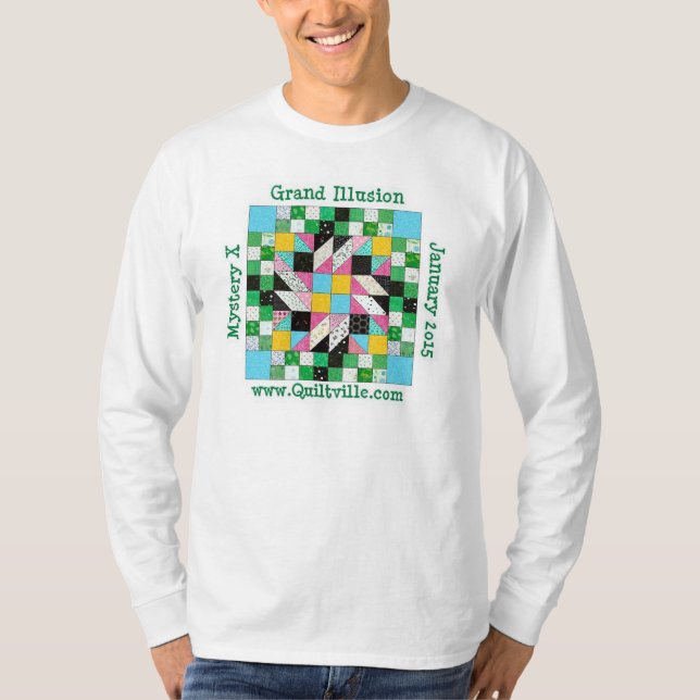 Camisa longa do jérsei da Capa da ilusão grande (Frente)