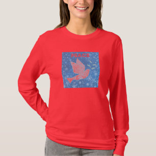 Camisa longa do Natal da Capa da pomba da paz