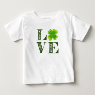 Camisa LOVE Trevo de Três Folhas Verde Irlandês Nó