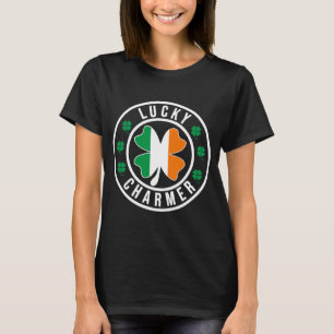 Camisa Lucky Charmer Bandeira Irlandesa Shamrock