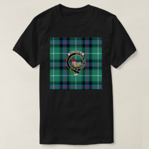 Camisa MacDonald Scottish Tartan e Clan Badge