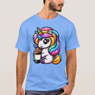 Camisa Magica de Unicórnio de Mocha Colorida Delíc