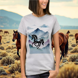 Camisa Maiestosa Horse & Watercolor Mountain