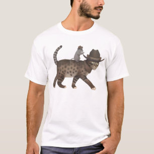 Camisa maluca de gato e rato do Cowboy Cat Meowdy