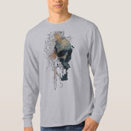 Camisa Manga Longa Arte Digital Crânio Circuito Ab