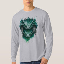Camisa Manga Longa com Borrão de Aquarela de Cobra