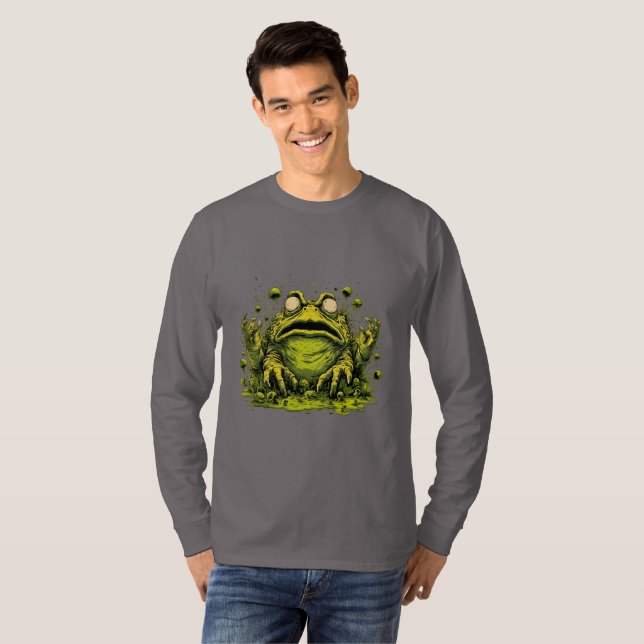 Camisa Manga Longa de Sapo Mutante Tóxico Assustad (Frente Completa)
