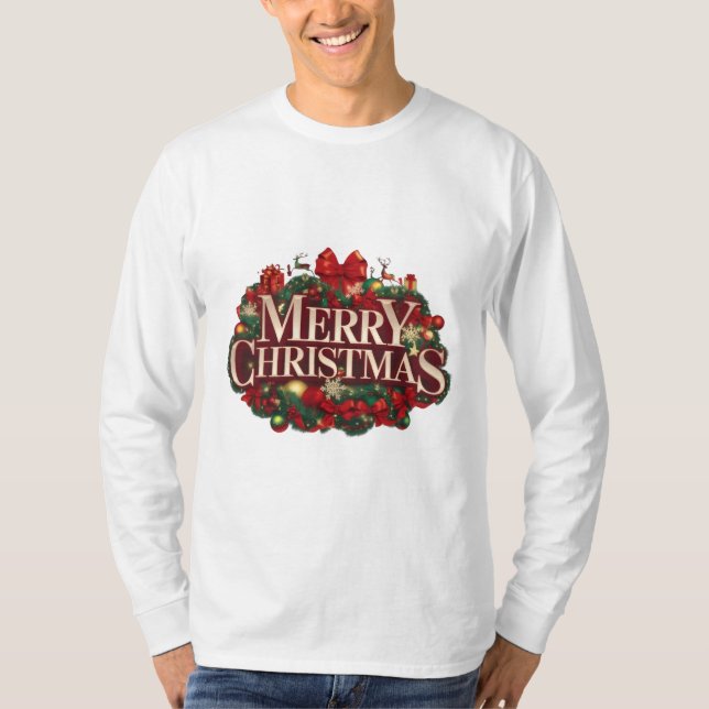 Camisa Manga Longa Feliz Natal  (Frente)