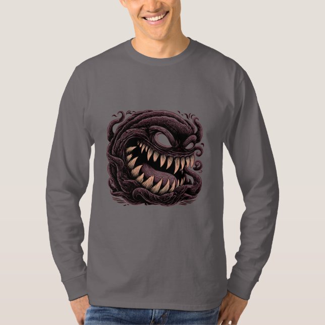 Camisa Manga Longa Monstro Alienígena Simbiote Som (Frente)