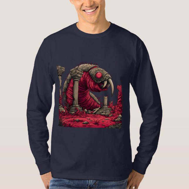 Camisa Manga Longa Monstro Vermeho Gigante de Minh (Frente)