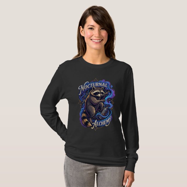 Camisa Manga Longa Nocturnal Alchemy Raccoon (Frente Completa)
