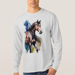 Camisa Manga Longa Pintura de Cavalo