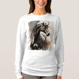 Camisa Manga Longa Pintura de Cavalo