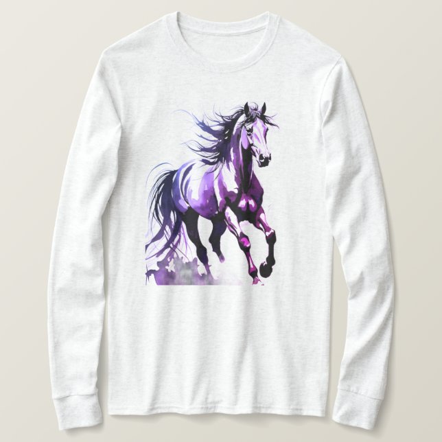 Camisa Manga Longa Pintura de Cavalo (Frente do Design)