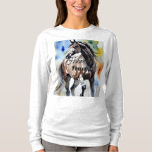 Camisa Manga Longa Pintura de Cavalo