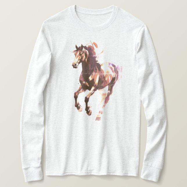 Camisa Manga Longa Pintura de Cavalo (Frente do Design)