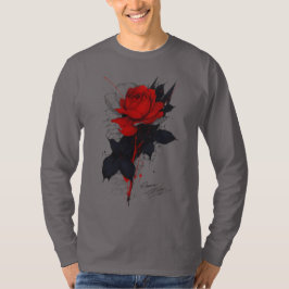 Camisa Manga Longa Rosa Arte Tatuagem
