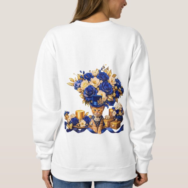 Camisa Manga Longa Royal Blue Rose Kitten (Verso)