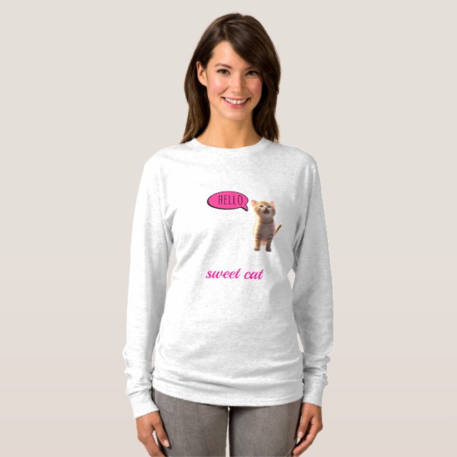 Camisa Manga Longa Sweet Cat (Frente Completa)
