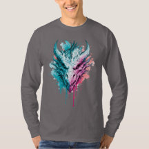 Camisa Manga Longa Vaporwave Dragão Aquarela
