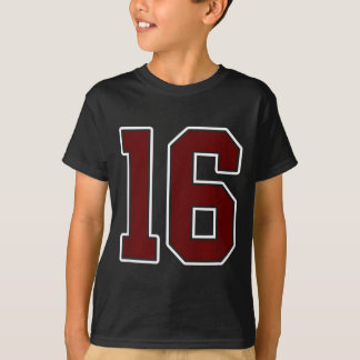 Camisa Marrom e Branco Número 16 Uniforme do Jogad