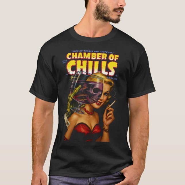 Camisa Masculina de Arte de Quadrinhos de Terror V (Frente)
