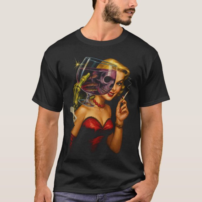 Camisa Masculina de Arte de Quadrinhos de Terror V (Frente)